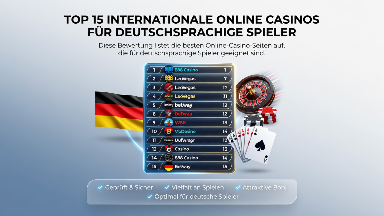 Darstellung von Live-Baccarat-Tischen und Casino-Boni auf internationalen Plattformen für deutsche Spieler