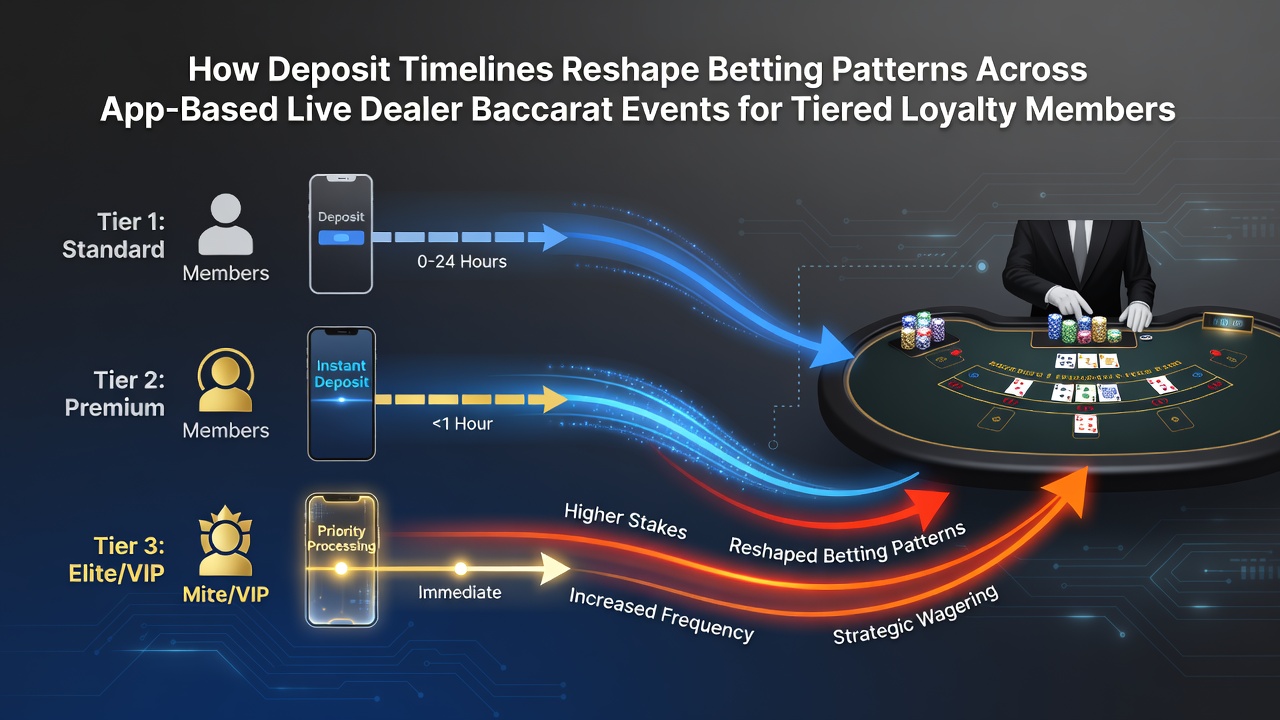 App-basierte Live-Baccarat-Schnittstelle mit Einzahlungsoptionen und Loyalitätsstufenanzeige