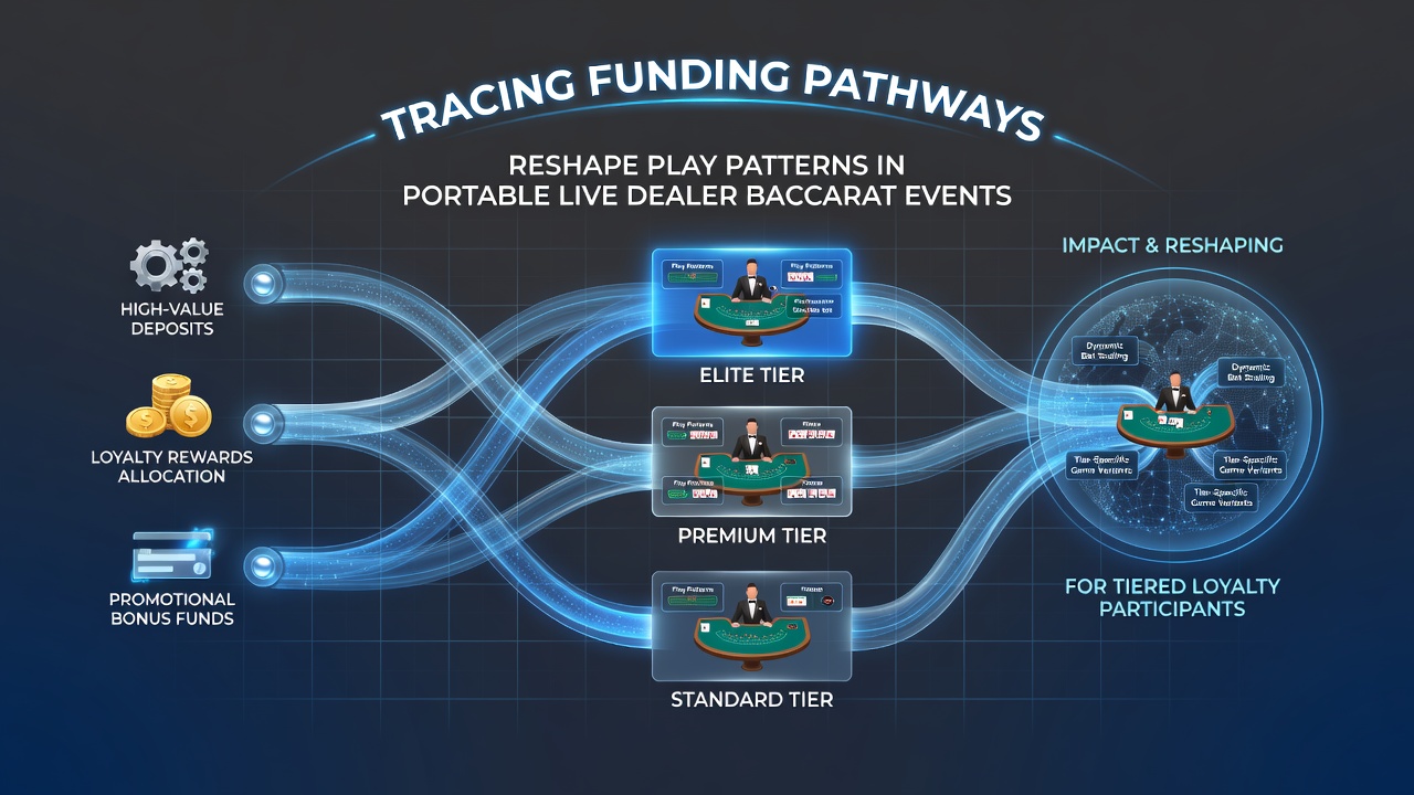 Illustration der Finanzierungswege und Spielmuster in mobilen Live-Baccarat-Events
